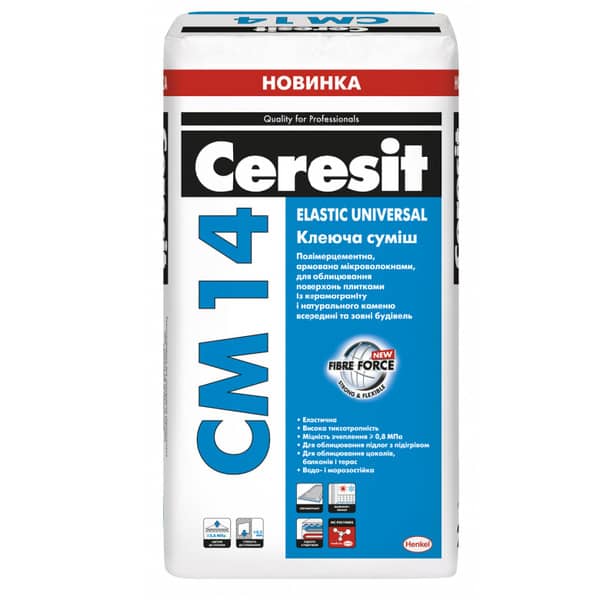 CM 14 Elastic Universal Еластична клеюча суміш для плитки Elastic Universal CM 14 Elastic Universal Еластична клеюча суміш для плитки Elastic Universal