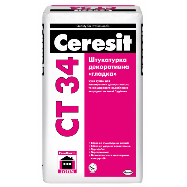 CT 34/25 кг Штукатурка декоративна гладка"" CT 34/25 кг Штукатурка декоративна гладка""