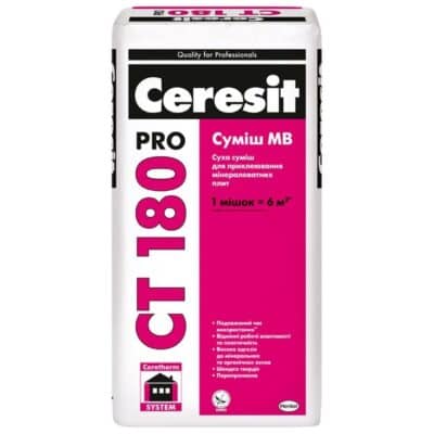 CT 180 pro/27 кг Суміш МВ для кріплення плит з мінеральної вати